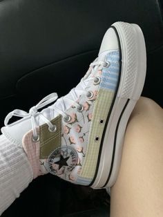 Aesthetic Tennis Shoes, Patchwork Converse, Bree Prescott, Flower Converse, Archer's Voice, Converse Aesthetic