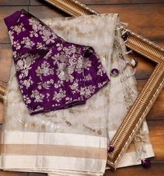 Designer Sarees With Blouse, Mix And Match Blouses For Sarees, Saree With Blouse Combination, Samyakk Sarees, Saree Blouse Combination, Sarees With Contrast Blouse, Exclusive Saree Blouse Designs, Saree With Designer Blouse, Blue Blouse Designs