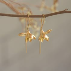 Gold Magnolia Earrings Silver Flower Drop Earrings - Etsy Elegant Earrings With Flower Decoration And Adjustable Fit, Elegant Adjustable Earrings With Flower Decoration, Elegant Adjustable Flower Earrings, Elegant Adjustable Flower Earrings With Ear Wire, Flower Drop Earrings, Silver Flower Earrings, Spring Gifts, Magnolia Flower, Silver Drop Earrings