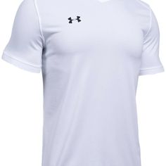 a white undershirt shirt with black logo on the left chest and side panels