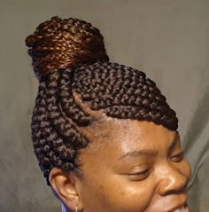 Goddess Braids Cornrows Updo, Swoop Braided Hairstyles, Thick Hair Braided Hairstyles, Braided Up Do For Black Women, Older Women Braided Hairstyles, Cornrows Updo Ponytail, Braids Updo For Black Women, Updo Braids For Black Hair, Braided Updo Ponytail