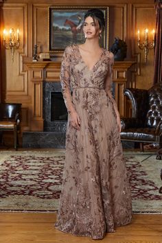 Bride Long Sleeve Dress, Rose Taupe, Madeline Gardner, Black Tie Wedding Guests, Formal Dresses With Sleeves, Plus Size Formal, Plus Size Party Dresses, Plus Size Formal Dresses, Mori Lee