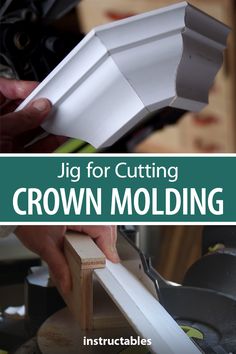 Cut Crown Molding, Crown Molding Installation, Diy Crown Molding, Jigsaw Projects, Trim Carpentry, Molding Ideas, Wood Carving For Beginners, Crown Moldings