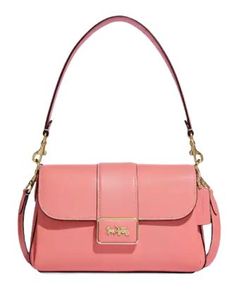 Coach Grace Shoulder Bag Gold Candy, Shoulder Bag Coach, Handbag Essentials, Bag Obsession, Fun Pants, Fancy Bags, Coach Outlet, Candy Pink, Old Money Aesthetic