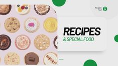 an image of some food that is on the cover of a recipe book with green circles around it