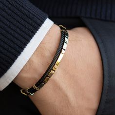 Black And Gold Bracelet Men, Leather Men Bracelet, Men Gold Accessories, Gold Accessories For Men, Men’s Gold Bracelet, Men Bracelet Gold For Him, Men’s Bracelet, Mens Bracelet Gold, Gold Bracelet For Men