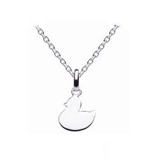 Sterling Silver Plain Duck Pendant Children's Necklace (14,16,18 in) 1 Duck Pendant, Necklace Size, 925 Sterling Silver Chain, Kids Jewelry, Necklace Sizes, Spring Rings, Ring Necklace, Sterling Silver Chains, Jewelry Gift