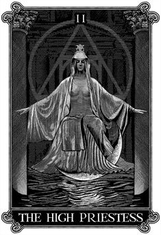 the high priestess tarot card with an image of jesus sitting on a boat