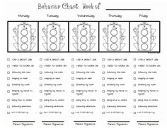 the behavior chart for children to use