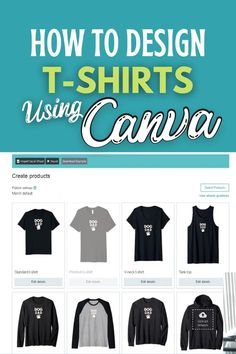 T-Shirts Design  Using Canva Promotional Tshirt Design Ideas, Merch Amazon T Shirt, How To Design T Shirts To Sell, Tshirt Design Apps, How To Design A Tshirt, Amazon Merch T-shirts, Canva Shirt Design, Business Tshirt Design Ideas, Sublimation Ideas T Shirts Design