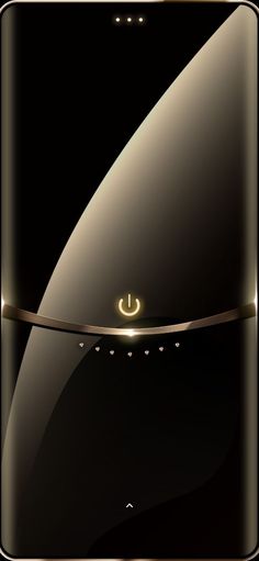 an image of a black and gold cellphone with light coming from the front end