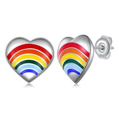 PRICES MAY VARY. LGBT Pride Earrings: The LGBT pride earrings 925 Sterling Silver rainbow pride stud earrings are more than just an accessory, they hold a special meaning. The rainbow symbolizes love, inclusivity, and diversity of the LGBT community. These pride earrings are a perfect way to show your pride and support for the community, and to spread the message that love is love. Rainbow Pride Earrings Material: These pride stud earrings are made of 925 sterling silver, which is a durable, hyp Pride Christmas, Pride Earrings, Great Gifts For Women, Lgbt Pride, Rainbow Pride, Sterling Silver Earrings Studs, The Rainbow, Sterling Earrings, Earrings For Women