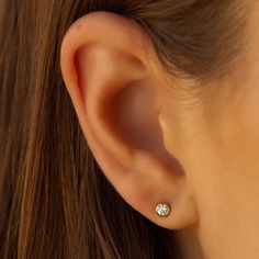 Truly perfect in any piercing location. These studs brighten your face and elevate your ears. Safe for sensitive skin, our pieces are hand crafted and made to wear 24/7. 14k gold filled. Sold as a pair. Available in 2 sizes: tiny 2mm & standard 3mm. Diamond replica AAA cubic zirconia. Hair Cuffs, Chain Anklet, Ring Bracelet, Anklets, Sensitive Skin, Gold Filled, Cubic Zirconia, Hand Crafted, Gift Card