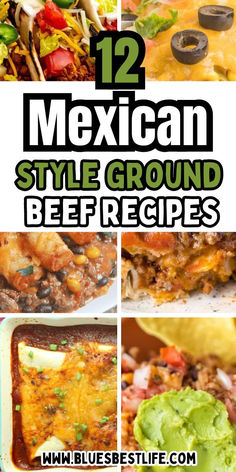 A collection of Mexican inspired ground beef recipes. Healthy Ground Beef Mexican Recipes, Taco Fillings Ideas Ground Beef, Easy Healthy Meals With Ground Beef, Mexican Food Recipes With Ground Beef, Mexican Hamburger Meat Recipes, Ground Beef With Potatoes Mexican, Mexican Recipes With Ground Beef, Authentic Queso Dip, Ground Beef Mexican Recipes