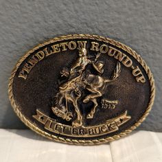 Rare Vintage Pendleton Round-Up Belt Buckel "Let'er Buck" 1978 Sold Brass Great Looking Vintage Belt Buckle On The Back You Can See It's From A Registered Collection And Numbered. Looks As New Great Add To The Collection. Pendleton Round Up, Rodeo Belt, Rodeo Belt Buckles, Western Belt Buckles, Vintage Belt Buckles, Vintage Belt, Western Belts, Vintage Belts, Belt Buckle