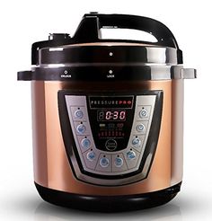 an electric pressure cooker with the timer on it's side and lid open