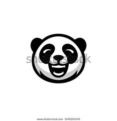 a panda bear face on a white background