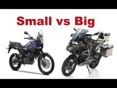 two motorcycles side by side with the words small vs big