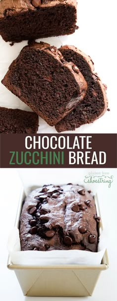 chocolate zucchini bread is cut into slices