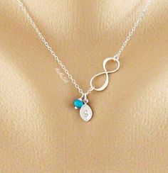 Infinity Birthstone Leaf Monogram Necklace Necklace Sister, Mom Necklace Personalized, Leaf Monogram, Birthstone Charm Necklace, Necklace Infinity, Sister Best Friend, Friend Jewelry, Cleaning Silver Jewelry