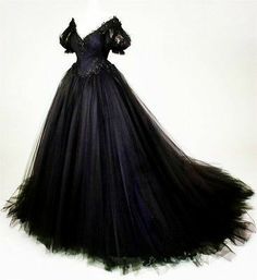 Black Tulle Wedding Dress, Ball Gown Short, Vintage Ball Gown, Goth Wedding Dresses, Black Wedding Dress Gothic, Black Tulle Dress, Black Ball Gown