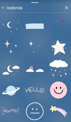 an iphone screen with the words hello and stars on it