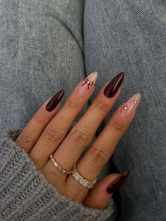 Maroon Nails, Burgundy Nails, Xmas Nails, Classy Nails, Chic Nails, Short Acrylic Nails