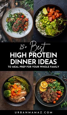 High Protein Dinner Ideas to Meal Prep For Your Whole Family Nutritious Dinners For Family, Lean Protein High Fiber Meals, Highly Nutritious Meals, Nutritious Family Meals, Nutrient Dense Meal Prep, High Protein High Fiber Dinner, Yummy High Protein Meals, Meal Prep Food Ideas, Healthy Weekly Meal Prep