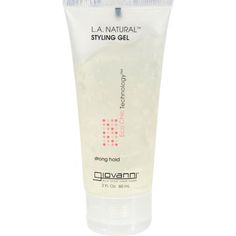 Giovanni L.A. Natural Strong Hold Styling Gel.Eco Chic Technology.Eco chic hair care.2 fl oz 60 ml. Work through damp or dry hair and style as desired. Size: W x 1.34.  Color: Clear. Salvia Sclarea, Grapefruit Seed Extract, Stand Firm, Aloe Vera Leaf, Eco Chic, Frizz Control, Styling Gel, In The Spotlight, Hair Gel