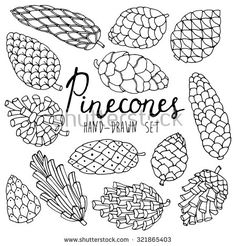 hand drawn pineapples and other fruit on white background with the words, i love them