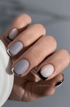 20+ Beautiful French Nail Designs for 2023Cute DIY Projects Nail Designs For 2023, Glitter French Nails, Short French Tip Nails, White French Nails, Subtle Nail Art, Nails French Tip, Grey Nail Designs, Silver Nail Art, French Manicure Designs