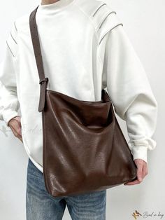 Bird in Bag - Large Capacity Shoulder Bag with Adjustable Strap Trendy Brown Bag For Daily Use, Trendy Brown Shoulder Bag For Daily Use, Casual Brown Bucket Bag With Solid Color, Brown Bags For Daily Use, Brown Large Capacity Bags For Daily Life, Brown Large Capacity Bag For Daily Use, Casual Brown Shoulder Bag, Casual Brown Solid Color Shoulder Bag, Brown Casual Satchel With Solid Color