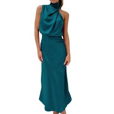 PRICES MAY VARY. MATERIAL:The fabric is super soft and comfortable to wear.Silky fabric and nice touch and skin friendly ,High Quality and light weight. STYLISH DESIGN: Satin Dress For Women/Sleeveless Maxi Dress For Women/Mock Neck Dress For Women/Summer Dress For Women 2023/Long Flowy Dress For Women/High Waist Swing Dress For Women/Formal Dress For Women/Party Dress For Women/Cocktail Dress For Women/Wedding Guest Dress For Women CHIC FEATURES: The Satin Maxi Dress Features In Mock Neck Style Dress For Women Wedding, Summer Cocktail Dress, Maxi Evening Dress, Sleeveless Mock Neck, Maxi Dress For Women, Mock Neck Dress, Silky Fabric, Maxi Dress Evening, Guest Dress