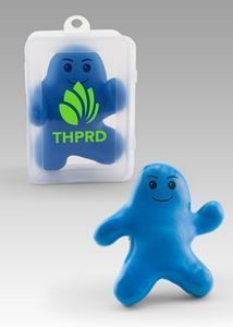 there are two small blue toys in front of each other, one with the word thrd on it