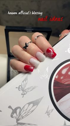 Hualian Design, Hua Cheng Xie Lian Cosplay, Heaven Official’s Blessing Jewelry, Xie Lian God Form, Fake Nails Designs