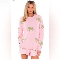 Showmeyourmumu Sweater, New With Tags On Winter Crew Neck Sweater For Vacation, Winter Vacation Crew Neck Sweater, Cozy Long Sleeve Tops For Vacation, Cozy Winter Vacation Tops, Relaxed Fit Long Sleeve Sweater For Vacation, Relaxed Fit Long Sleeve Vacation Sweater, Pink Palm Tree, Trendy Work Outfit, How Many Bridesmaids