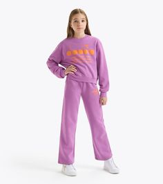 Logo Print Sweatshirt For Spring Loungewear, Trendy Purple Sweatshirt With Ribbed Cuffs, Graphic Print Sweatshirt For Sportswear, Casual Logo Print Sweatshirt For Spring, Highlights Kids, Boys Tracksuits, Kids Running, Too Cool For School, Cropped Sweatshirt