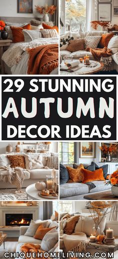 an image of autumn decorating with text overlaying that reads 29 stunning autumn decor ideas