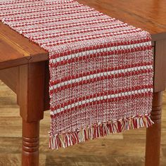 Peppermint Stripe Chindi Table Runner-Lange General Store Piper Classics, Stripe Table, Plaid Napkins, Plaid Tablecloth, Striped Table Runner, Farmhouse Holiday, Striped Table, Park Designs, Plaid Throw