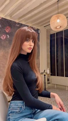 French Haircut, Brunette Bangs, Long Haircuts With Bangs, Pixie Hair, How To Style Bangs, French Hair, Haircuts For Long Hair, Long Hair Women