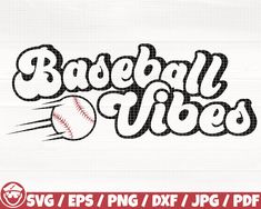 the baseball vibes logo is shown in black and white