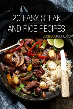 Steak And Rice Recipes Steak And Rice Recipes, Pepper Steak And Rice, Steak And Rice, The Best Steak, Easy Steak, Burrito Bowls, Korean Beef, Pepper Steak