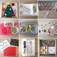 many different pictures of christmas crafts and activities