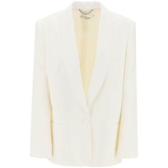 Chalk White Shawl Single-Breasted Jacket STELLA MCCARTNEY JOHN JULIA. Tuxedo Designs, Satin Shawl, White Shawl, Classic Tuxedo, White Chalk, Savile Row, Chalk White, Tailored Blazer, Single Breasted Jacket