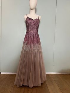 Incredible 40s ballgown. Has shoulder straps, a cinched waist and 2 layers of glorious blush pink tulle. The whole bust is covered in pink sequins cascading down into spikes in ombré pink hues. Zips on the side. This dress makes the perfect ballgown and is a real head turner! Size UK 8 Pink Tulle, Pink Sequin, Pink Ombre, Cinched Waist, Dress Clothes For Women, Dress Making, Shoulder Straps, Blush Pink, Ball Gowns