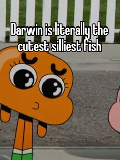 two cartoon characters with the caption drawn is literally the cutest stilt fish