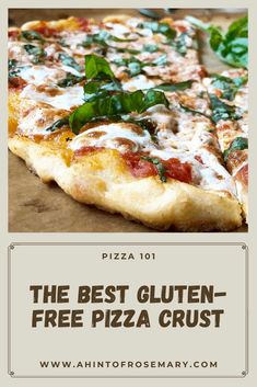 the best gluten - free pizza crust with spinach leaves on top is shown