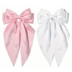 Nwt New Set Of 2 Pink & White Soft Silky Satin Versatile Hair Bow Barrets/Clips. See Photos For Measurements. These Are Super Cute And Can Be Worn In Many Different Ways. Easy To Match Any Outfit! If You Have Any Questions, Please Let Me Know. Thank You. Chopstick Hair, Bronze Hair, Pink Hair Bows, Crystal Hair Pins, Handmade Hair Accessories, Rhinestone Headband, Pearl Headband, Boutique Accessories, Crystal Hair