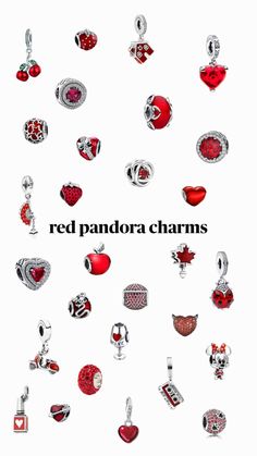 Red Pandora Bracelet, Red Pandora Charms, Red Theme Pandora Bracelet, Pandora Red Heart Set, Pandora Aesthetic, Pandora Charms Red, Adjustable Red Charm Bracelet, Red Heart-shaped Charm Bracelet, Pandora Bracelet Silver