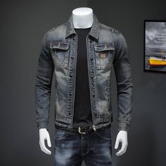 Fabric: Denim /Cotton Collar type : Turndown collar Style :Slim fit with button closure. Fabulously design to suit your fashion needs.  Suitable for casual outings Denim Jacket Plus Size, Plus Size Denim Jacket, Rock Style Clothing, Fitted Denim Jacket, Denim Jacket Fashion, Black Pants Men, Plus Size Denim, Zipper Jeans, Mens Winter Coat